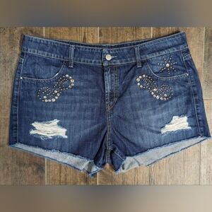 New Guess Scarlet Studded Denim Shorts Size 32